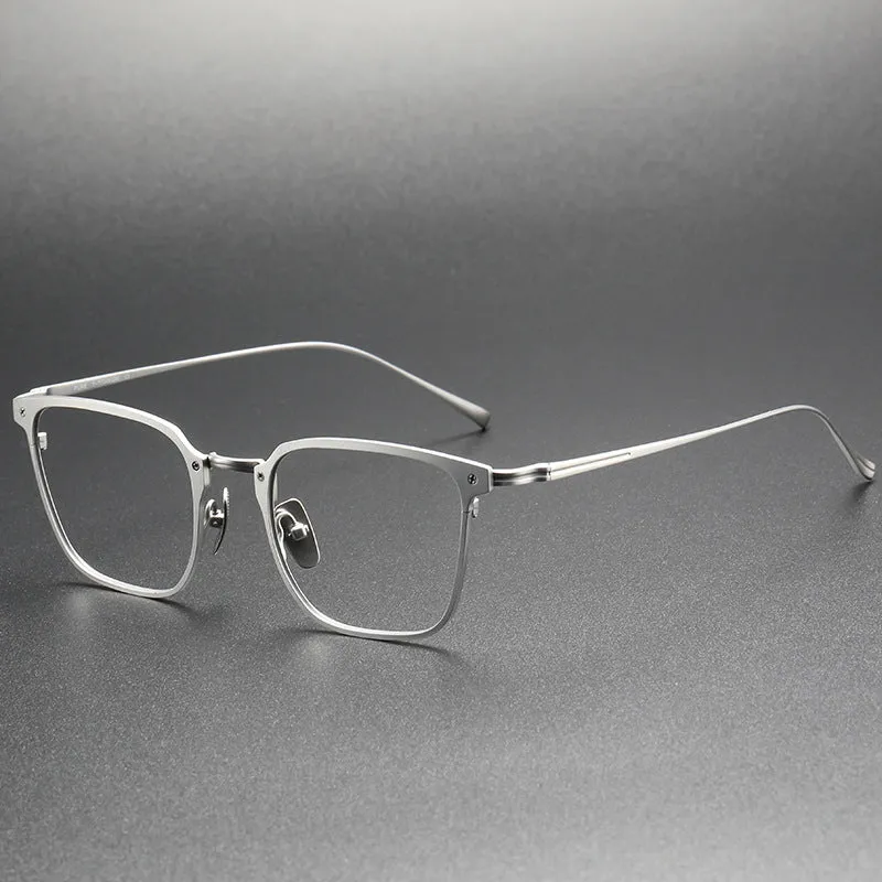 Retro Titanium Square Glasses Frame KJ-40A