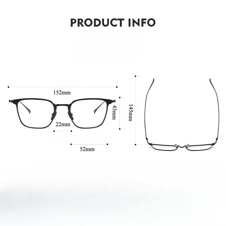 Retro Titanium Square Glasses Frame KJ-40A