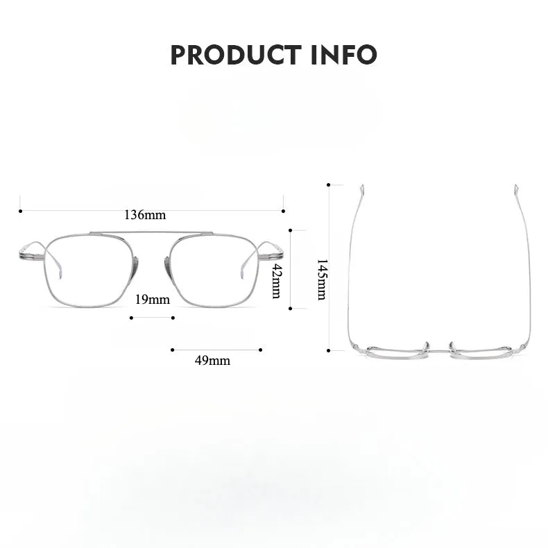 Retro Titanium Square Glasses Frame KMN9501