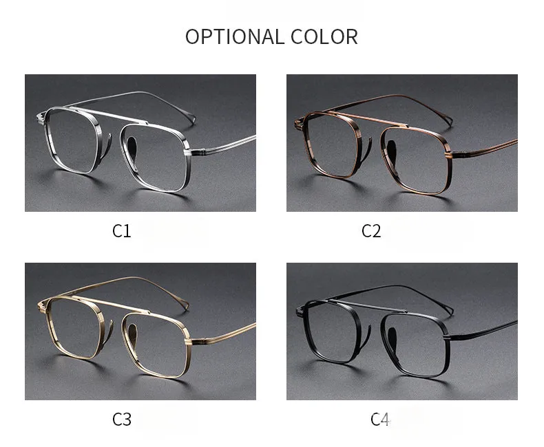 Retro Titanium Square Glasses Frame KMN9501