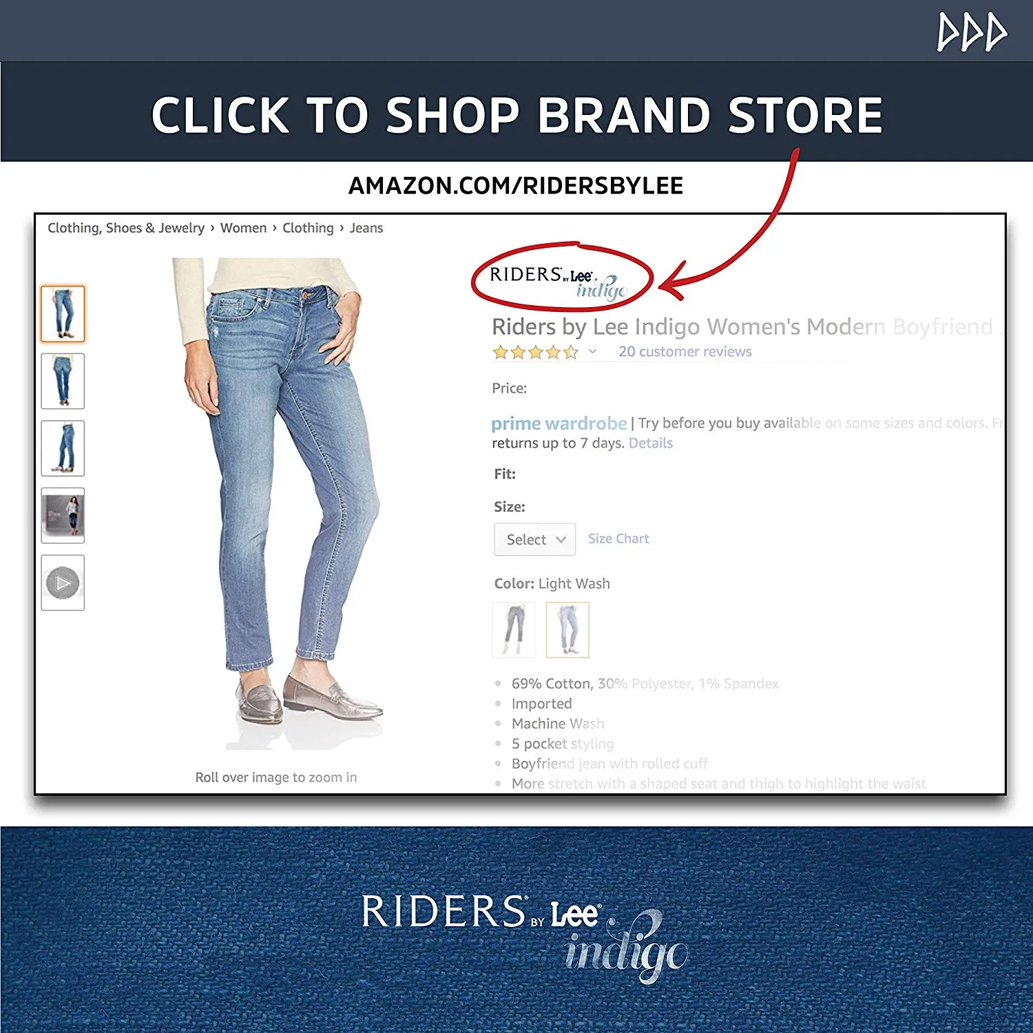 Riders by Lee Indigo - Vaquero con flecos para mujer