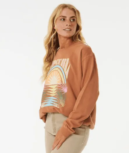 Rip Curl Glow Relaxed Crew Light Brown