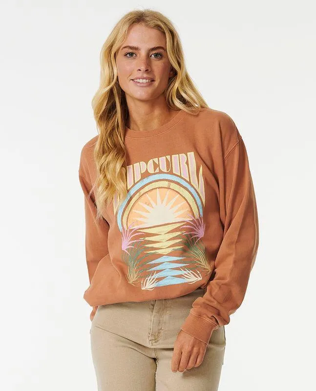 Rip Curl Glow Relaxed Crew Light Brown