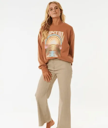 Rip Curl Glow Relaxed Crew Light Brown