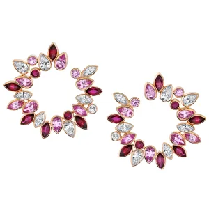 Robert Procop 18k Rose Gold Ruby (2.09tw), Pink Sapphire (2.89tw) and Diamond (1.99tw) De La Vie Hoop Earrings