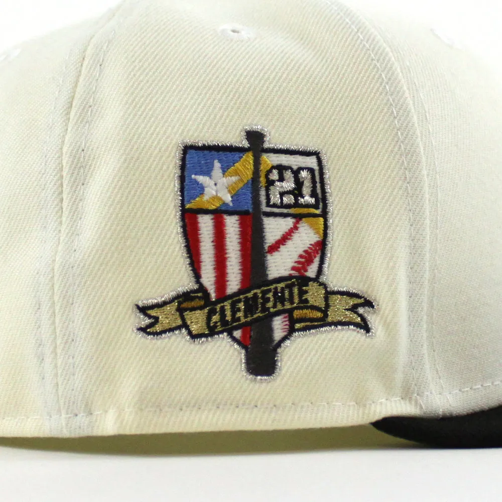 Roberto Clemente Pittsburgh Pirates 59Fifty New Era Fitted Hat (Chrome White Black Green Under Brim)