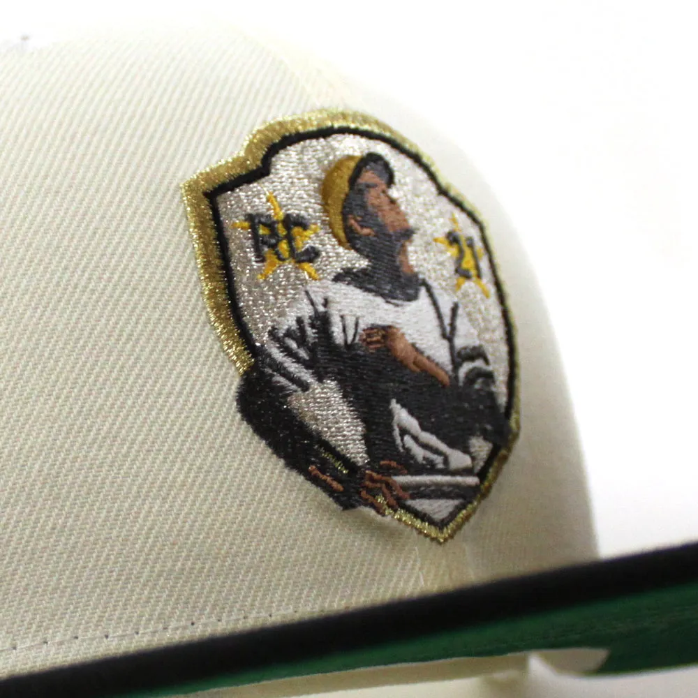 Roberto Clemente Pittsburgh Pirates 59Fifty New Era Fitted Hat (Chrome White Black Green Under Brim)