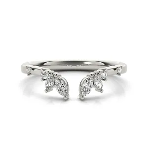 Round And Marquise Diamond Open Band