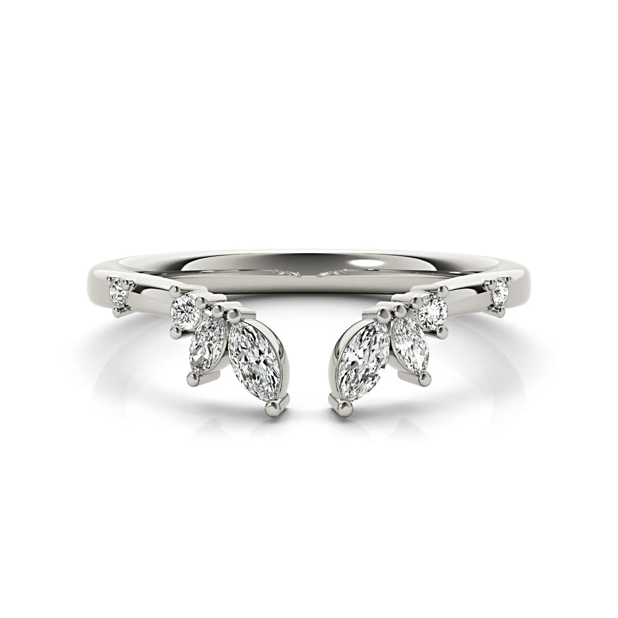Round And Marquise Diamond Open Band