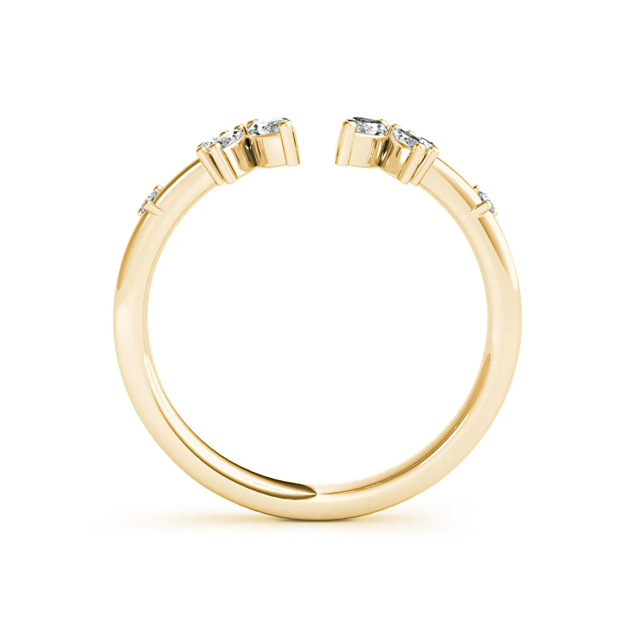 Round And Marquise Diamond Open Band
