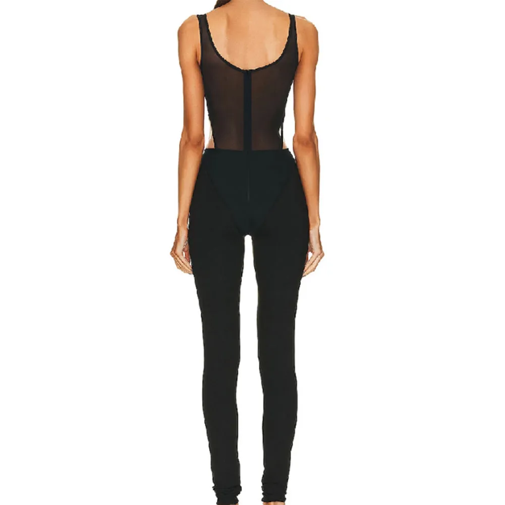 Round Neck Sleeveless Cut Out Jumpsuit KLYF912