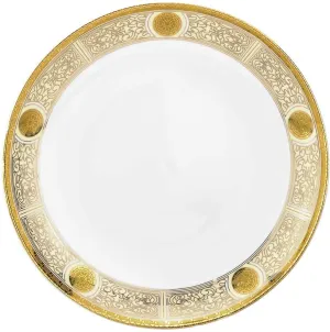 Royalty Porcelain Yellow 'Сhamomile' Serving Platter 24K Gold (14 Inch)