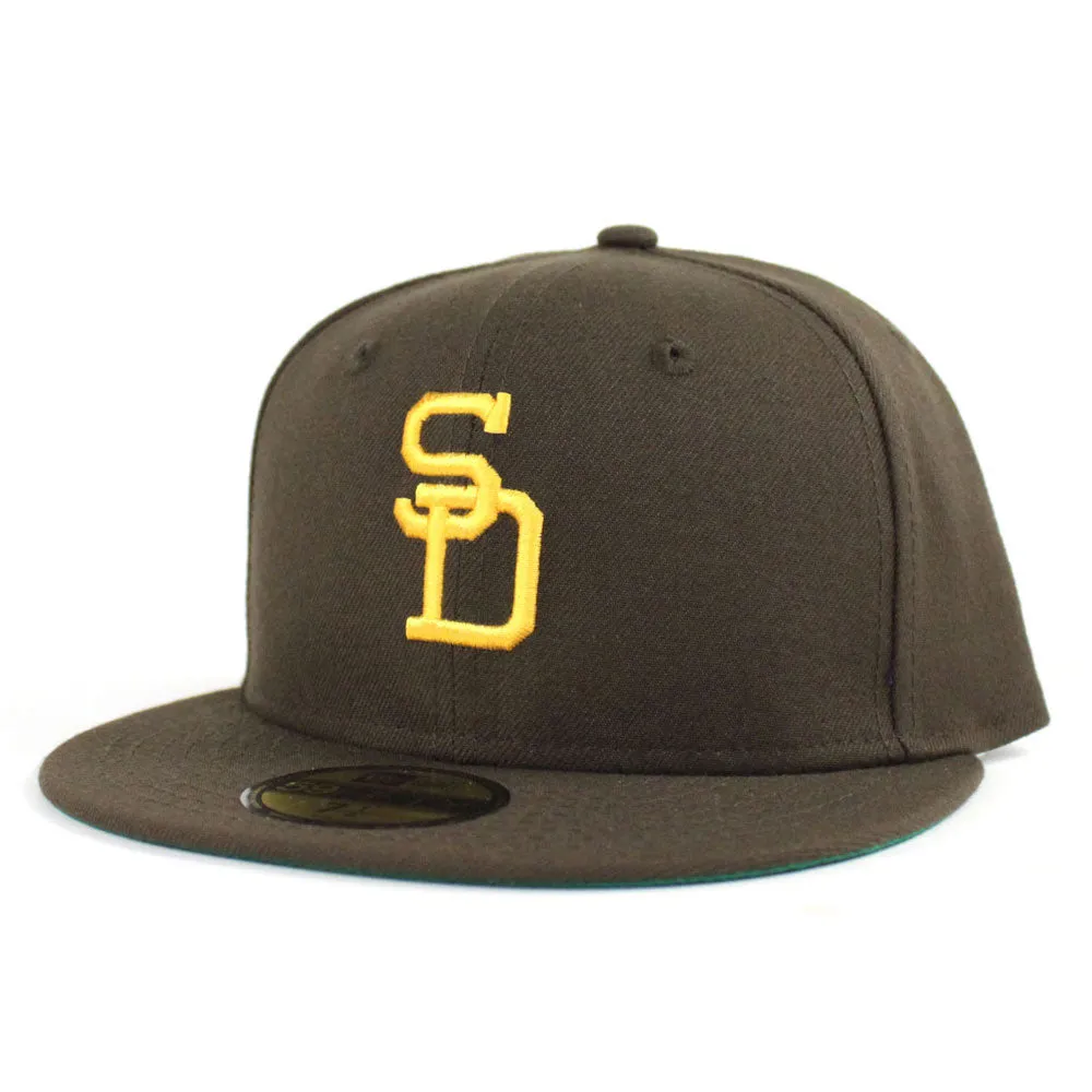 San Diego Padres 1969 71 59Fifty New Era Fitted Hat (Brown Orange Green Under Brim)