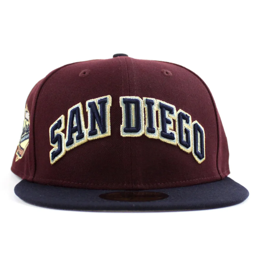 San Diego Padres 30th Anniversary New Era 59Fifty Fitted Hat (Maroon Navy Gray Under Brim)