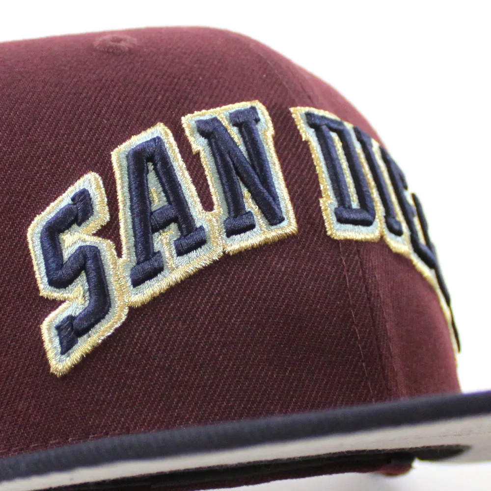 San Diego Padres 30th Anniversary New Era 59Fifty Fitted Hat (Maroon Navy Gray Under Brim)