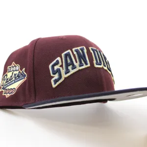 San Diego Padres 30th Anniversary New Era 59Fifty Fitted Hat (Maroon Navy Gray Under Brim)