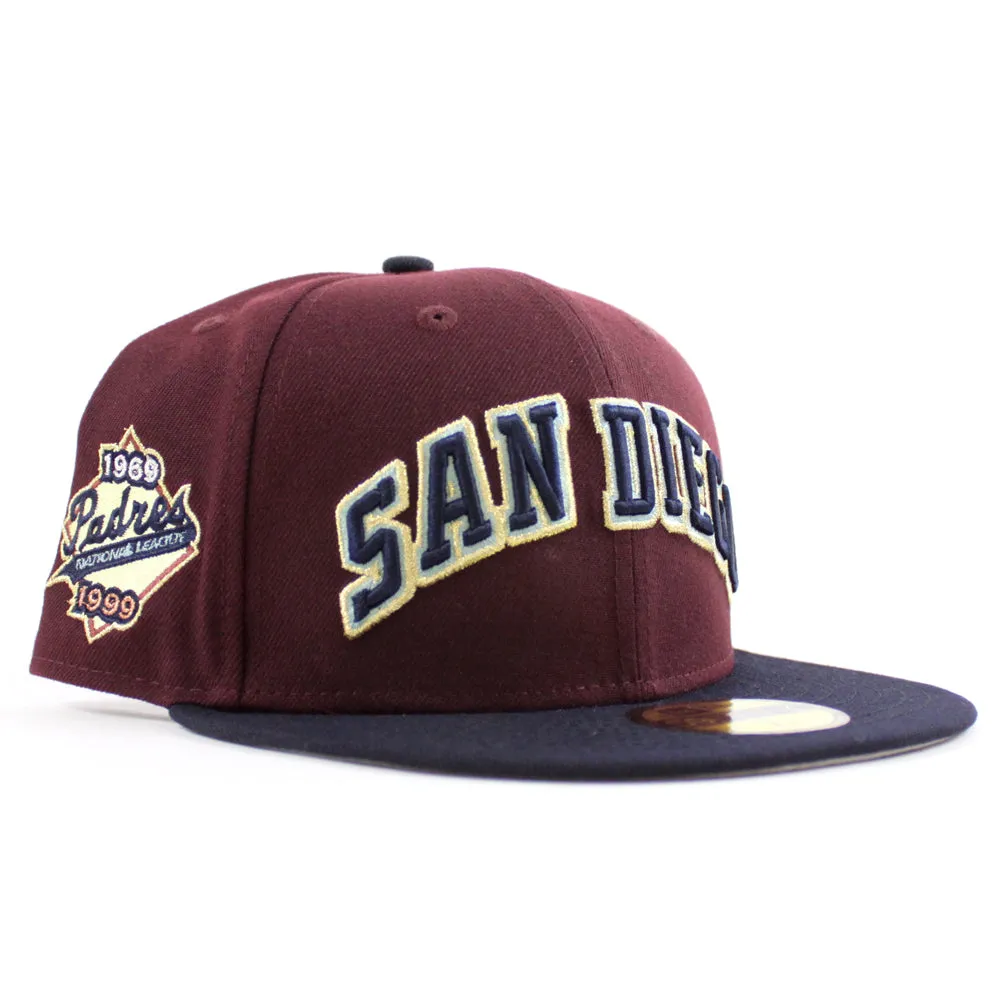 San Diego Padres 30th Anniversary New Era 59Fifty Fitted Hat (Maroon Navy Gray Under Brim)