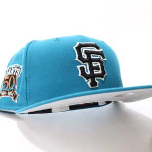San Francisco Giants 50th Anniversary New Era 59Fifty Fitted Hat (Glow in the Dark Teal Gray Under Brim)