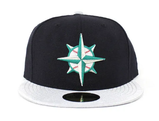 Seattle Mariners New Era 59Fifty Fitted Hat (Navy Silver Retro Gray Under Brim)