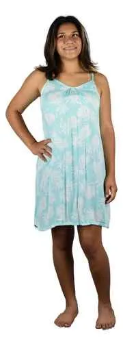 Secret Beach - Bali Dress  - Pineapple - Tiffany Blue