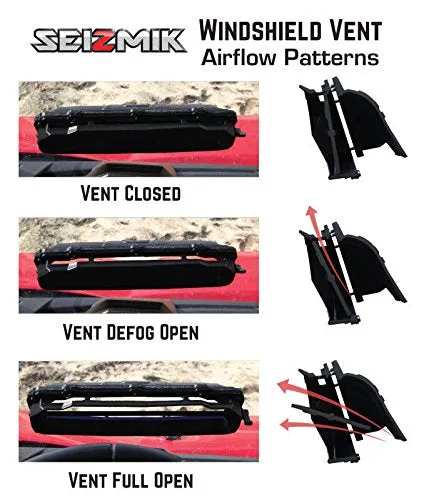 Seizmik 25034 Double Hard-Coated HC Versa-Vent UTV Windshield for 2014-18 Honda Pioneer 500