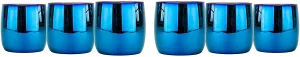 Set Of 6 Amethyst DOF Beverage Tumbler 10, Blue Rainbow Design