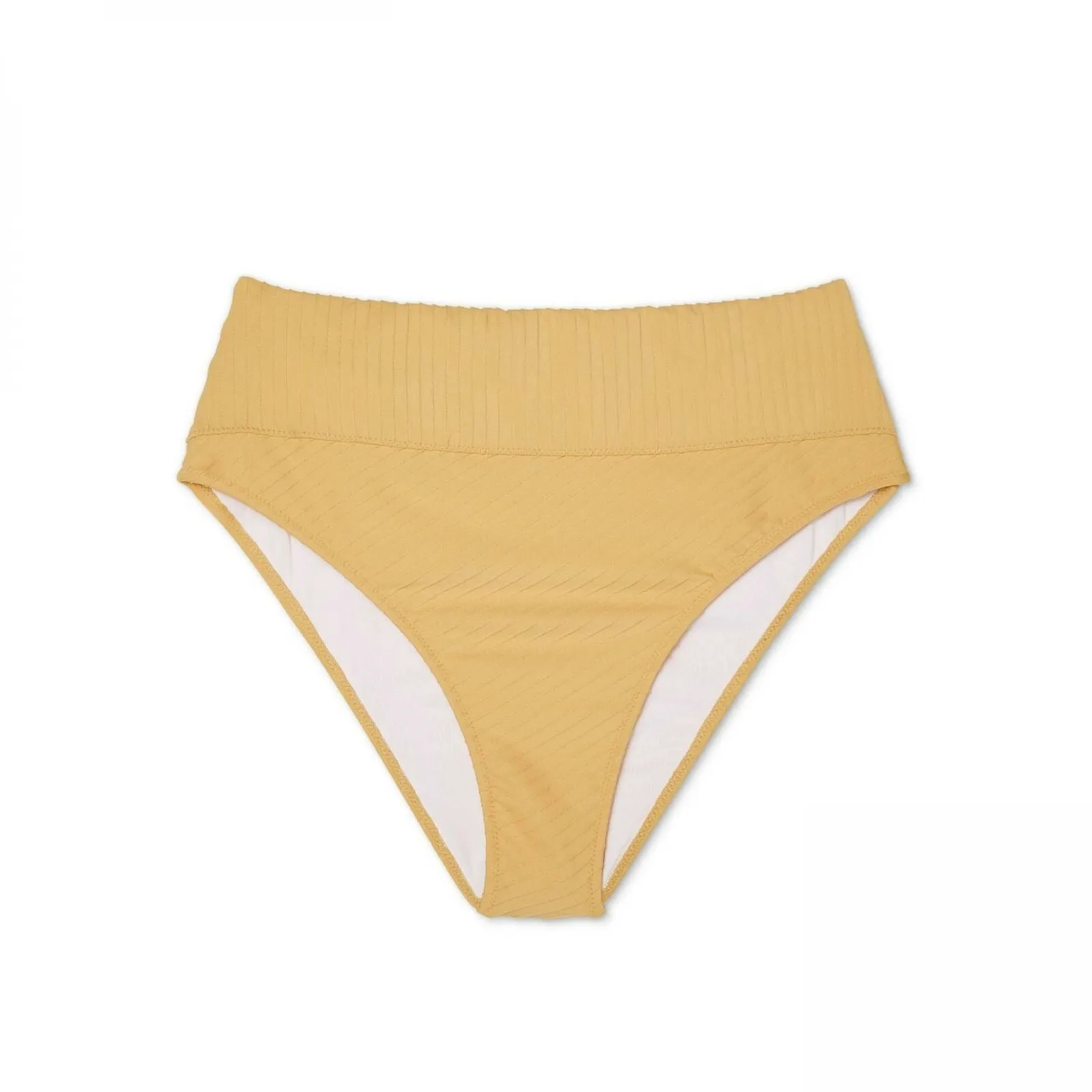 Shade & Shore Women's Ribbed High Leg Waist Extra Cheeky Bikini Bottom
