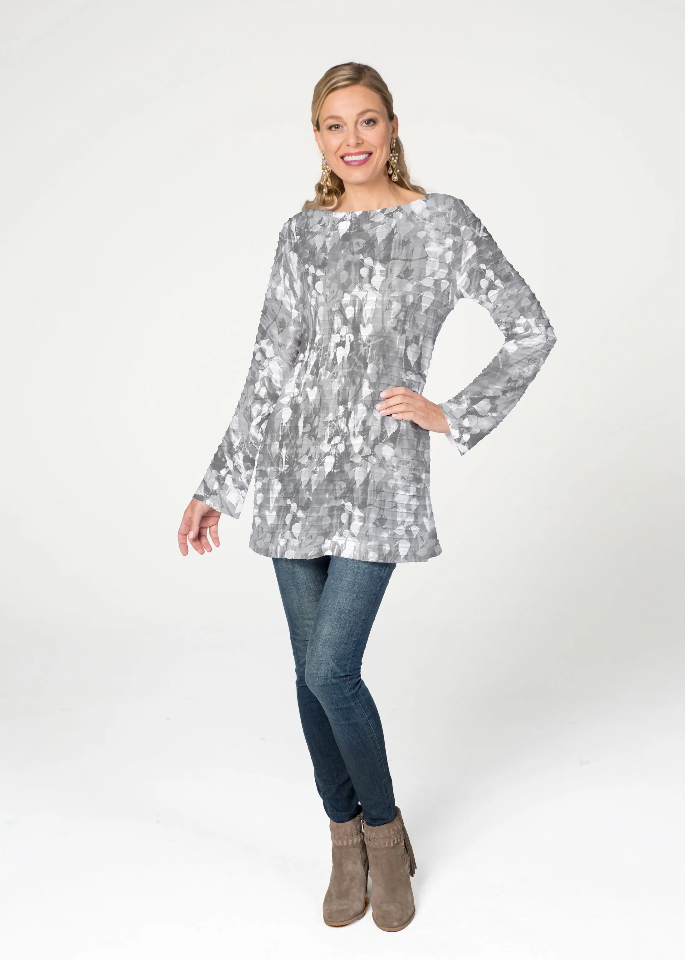 Shadow (7869) ~ Banded Boatneck Tunic