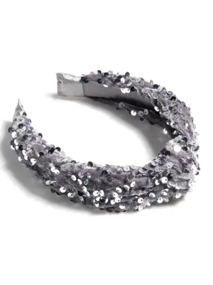 Shiraleah Knotted Sequin Headband - Grey