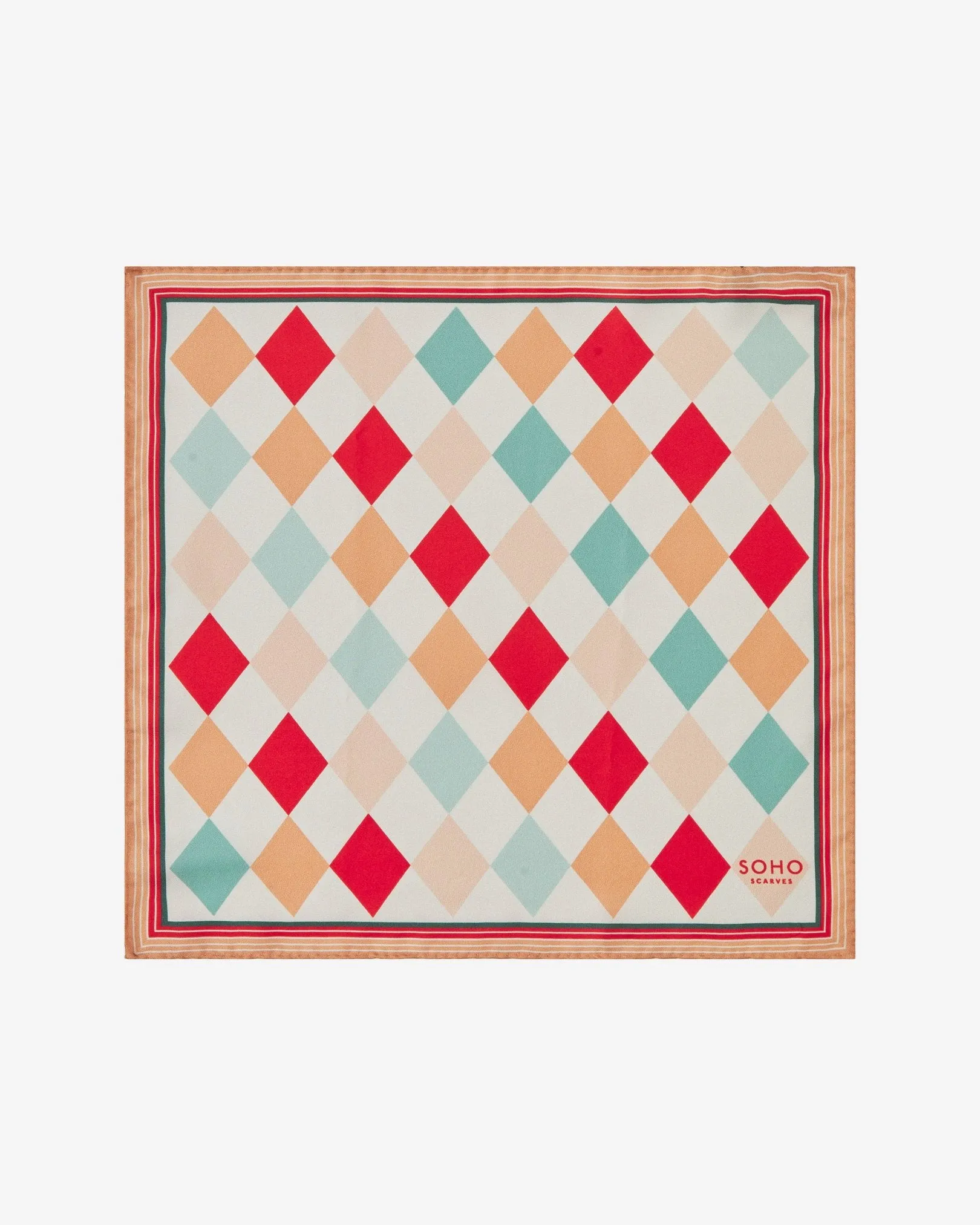Silk 1950's Pocket Square - Diamonds