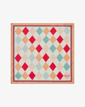 Silk 1950's Pocket Square - Diamonds