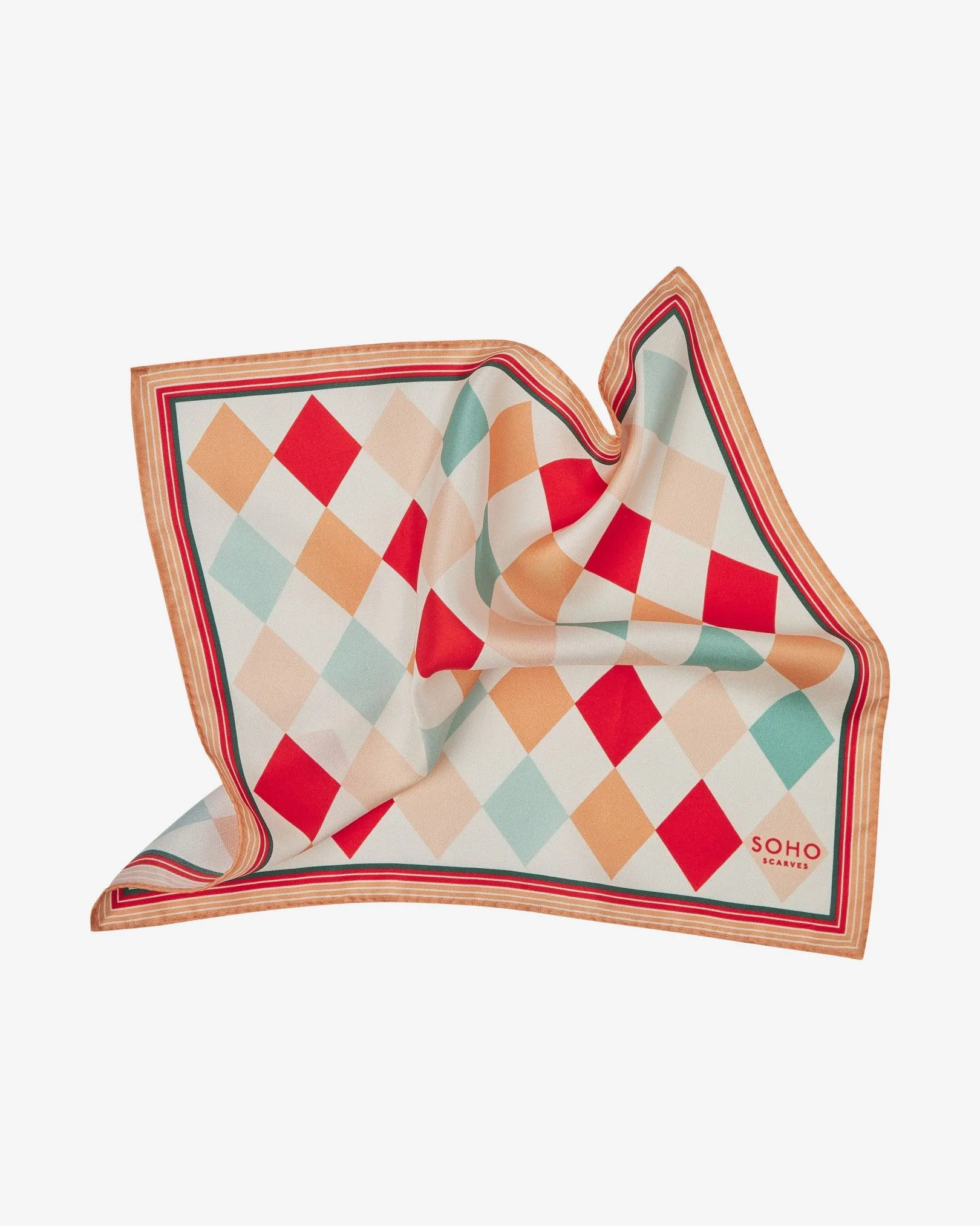 Silk 1950's Pocket Square - Diamonds