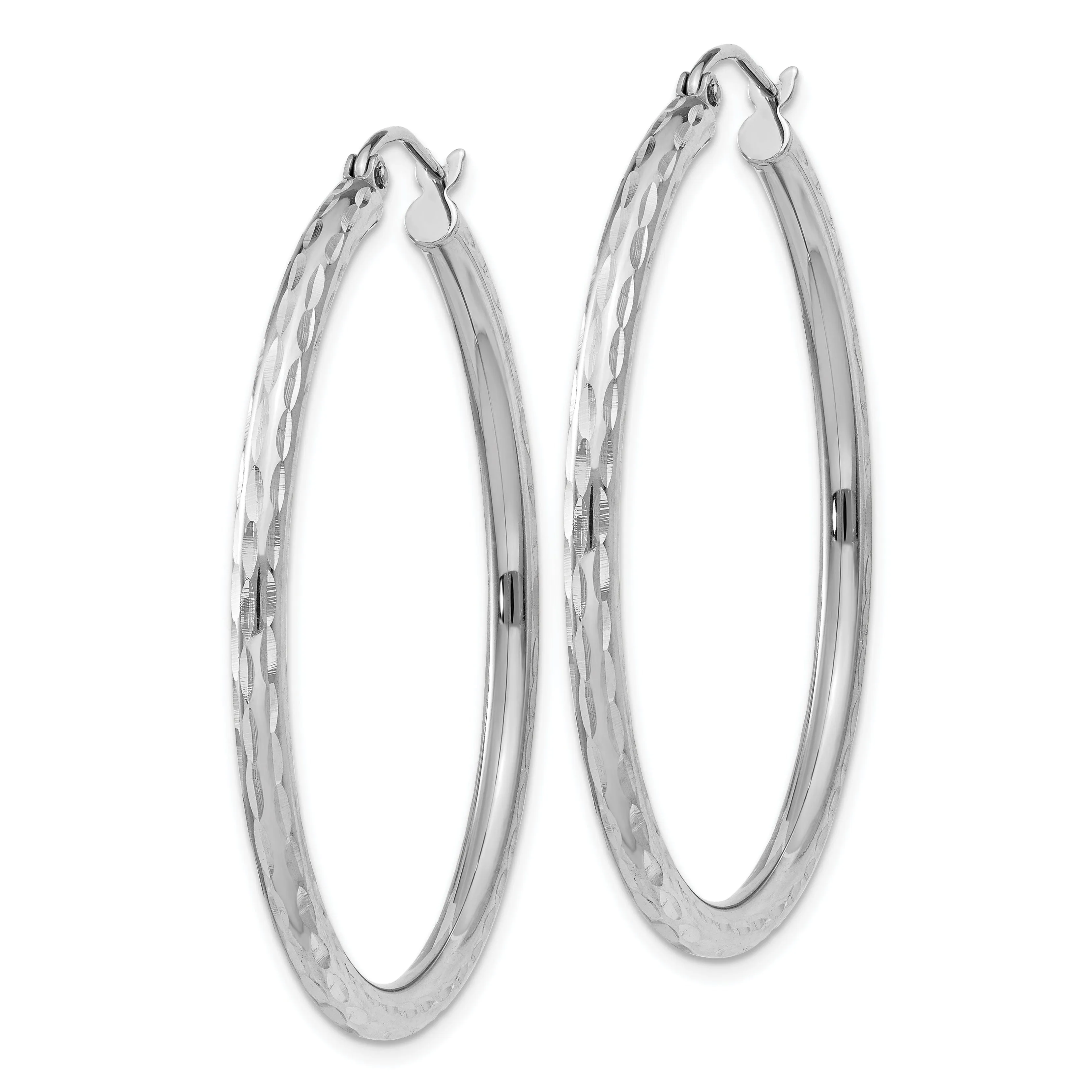 Silver D.C Hollow Hoop Wire Cluch Earrings
