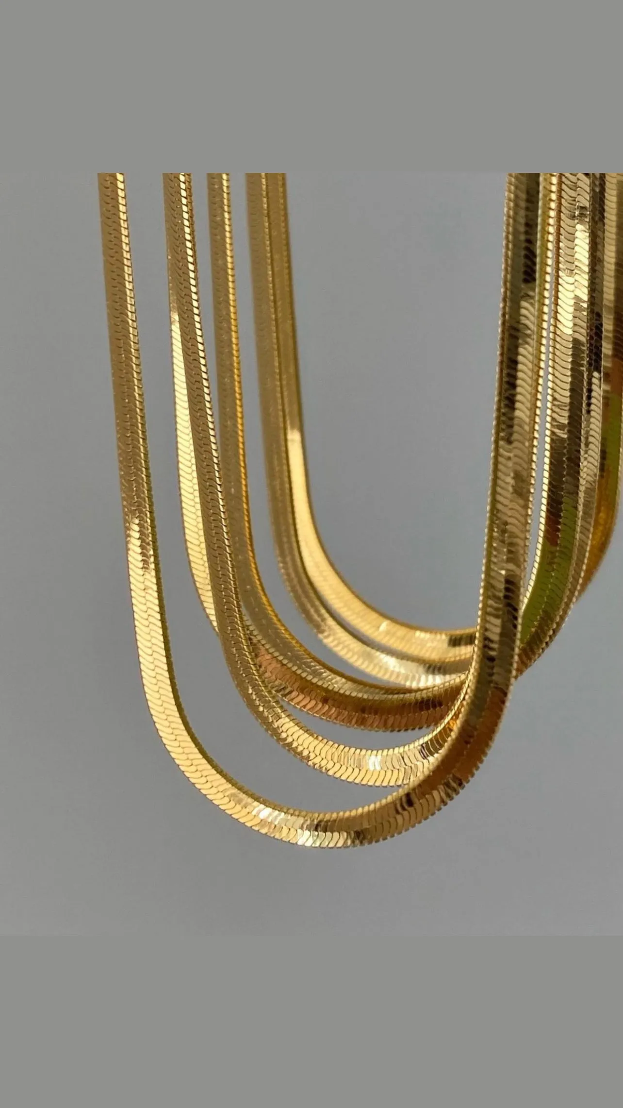 Snake Chain Necklace, herringbone choker, flat snake chain