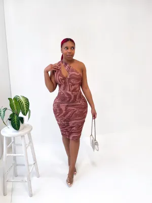 So Sophisticated One Shoulder Midi Dress