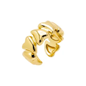 Solid Curved Hearts Band Ring