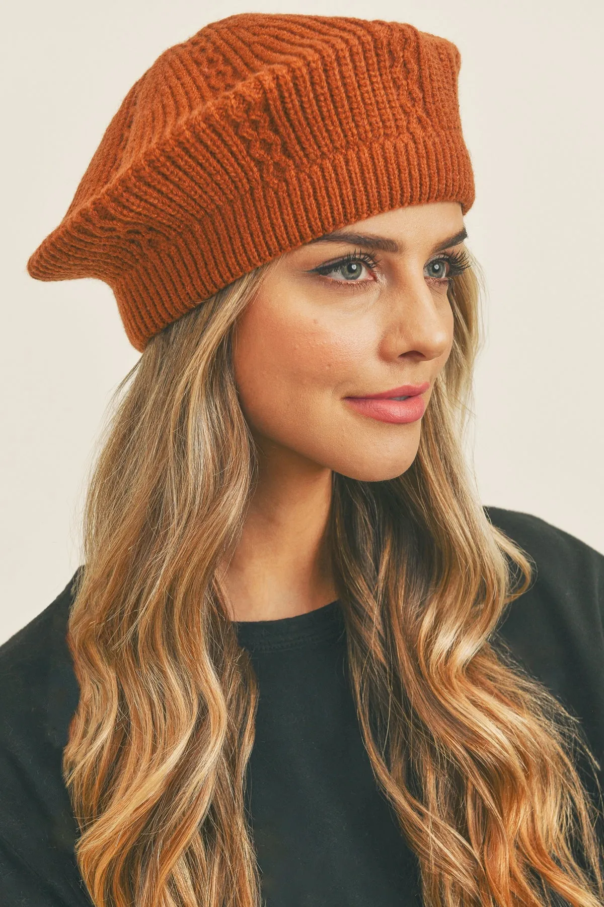 SOLID KNIT BERET