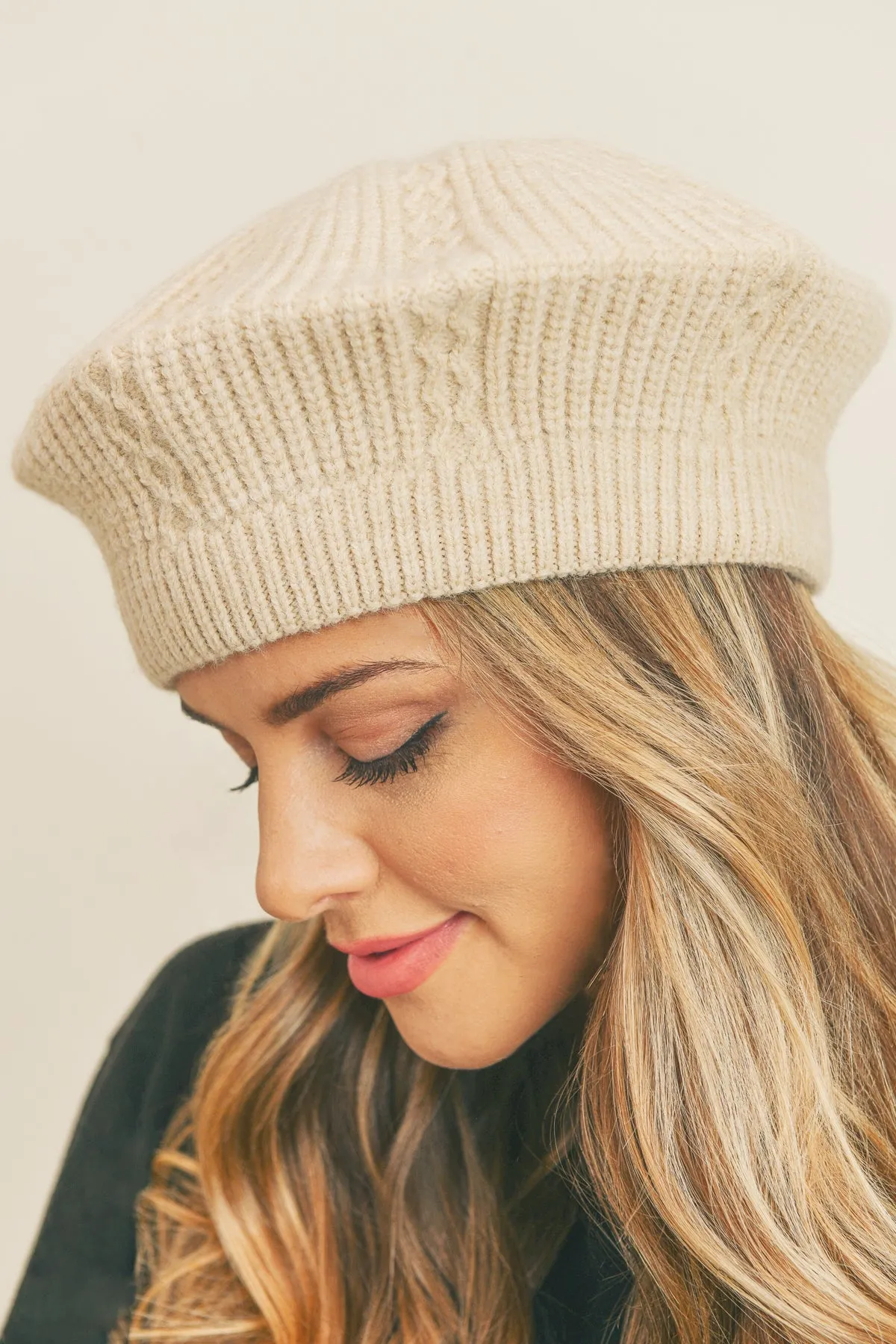 SOLID KNIT BERET