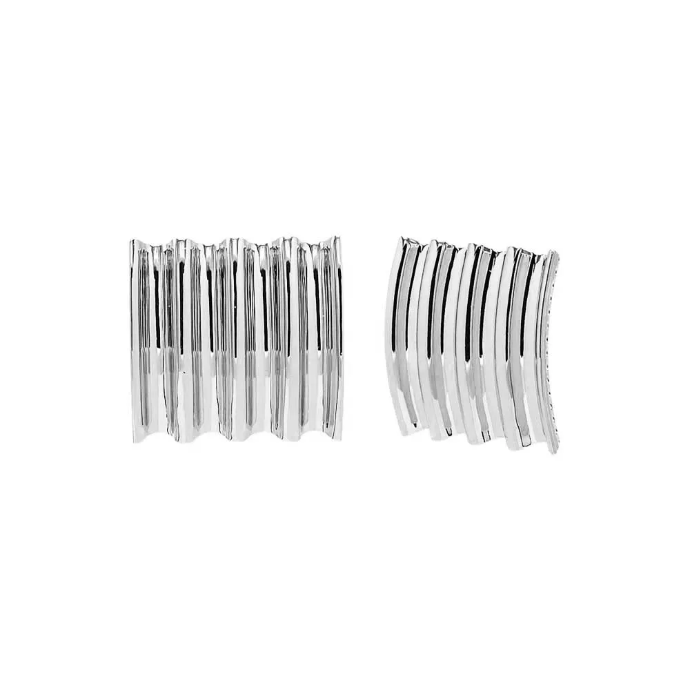 Solid Lined Square On The Ear Stud Earring