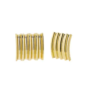 Solid Lined Square On The Ear Stud Earring