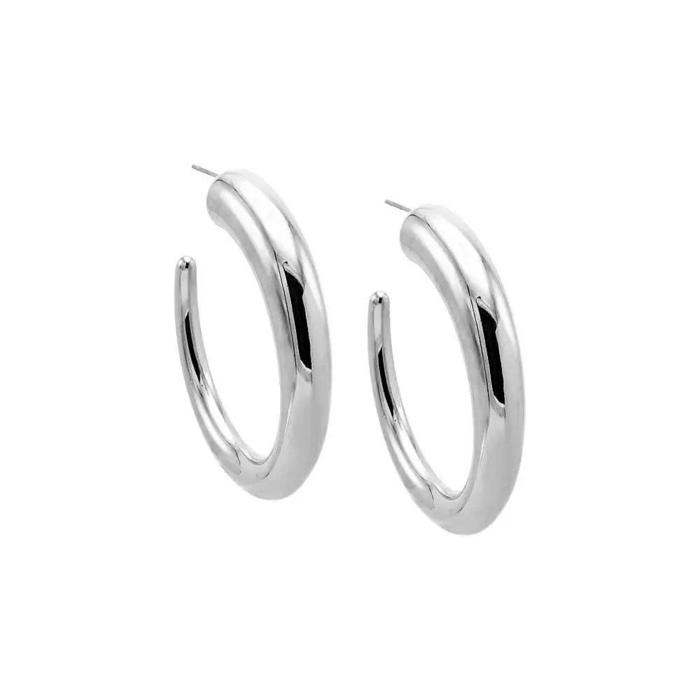 Solid Thin Graduated Open Hoop Earring
