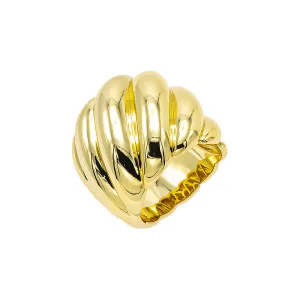 Solid Wide Ridged Band Ring