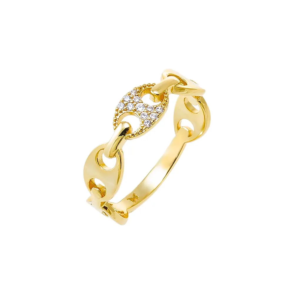 Solid/Pave Mariner Chain Eternity Ring