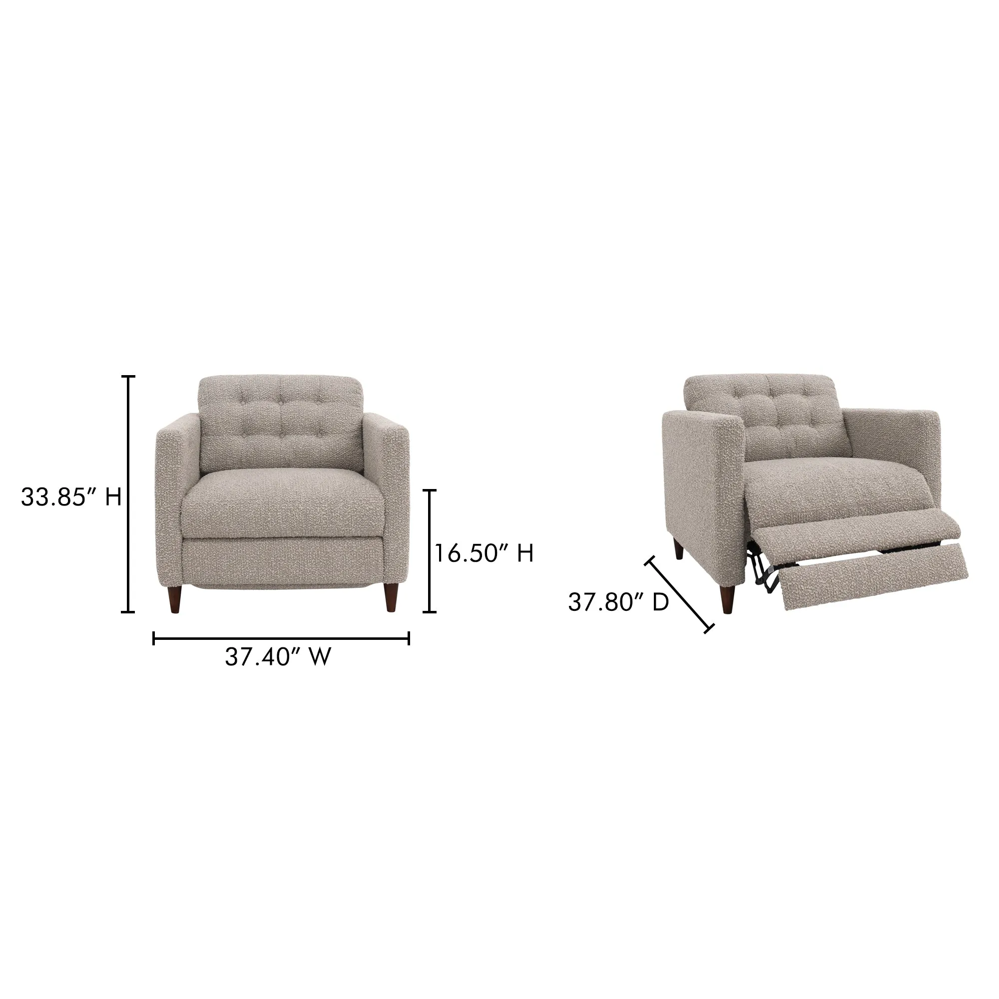 Sophisticated Bouclé Power Motion Recliner