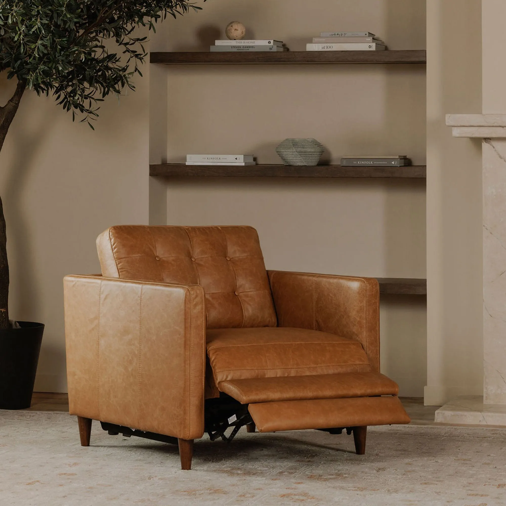 Sophisticated Bouclé Power Motion Recliner