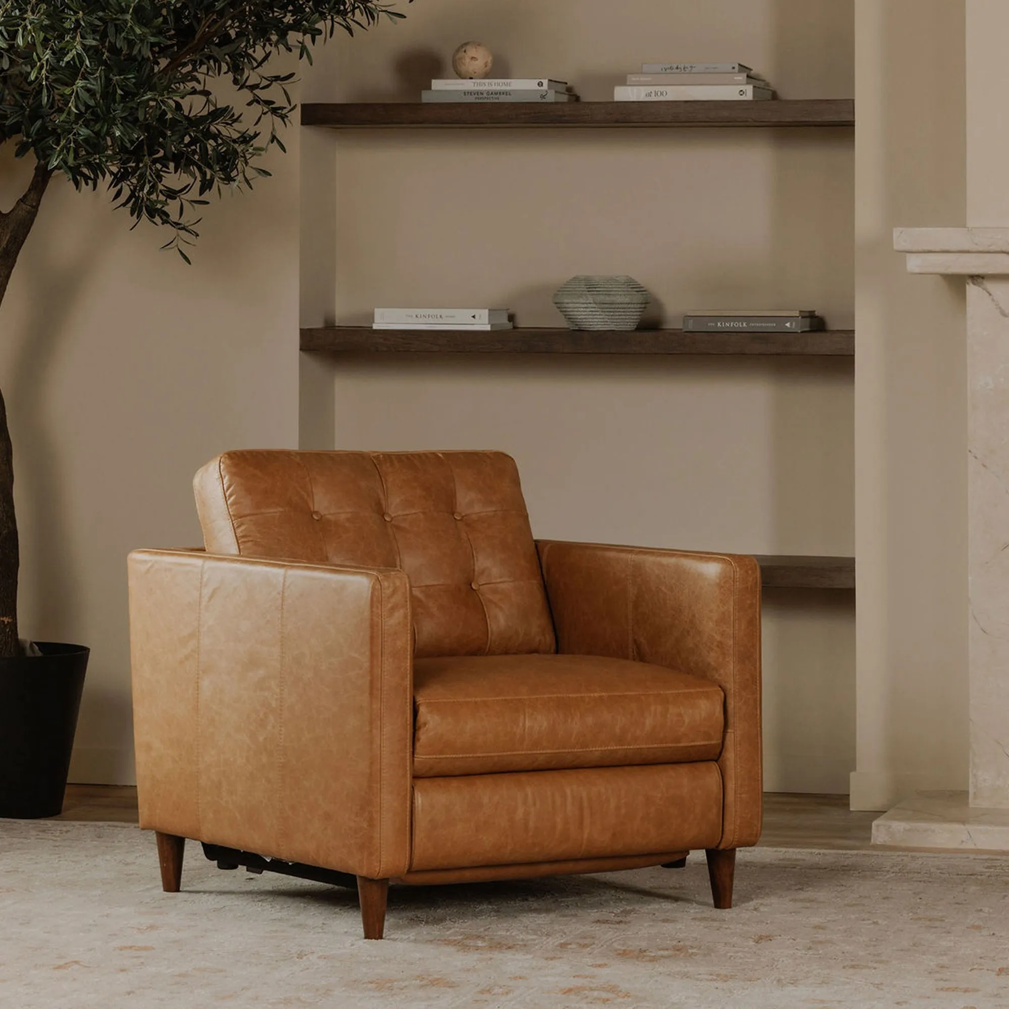 Sophisticated Bouclé Power Motion Recliner