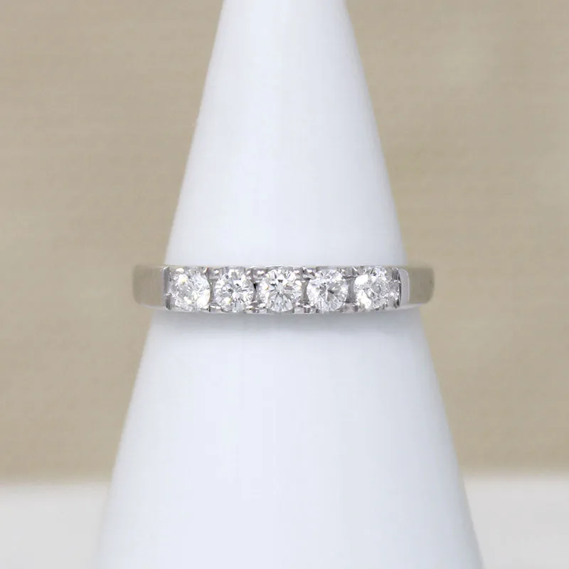 Sophisticated Five Diamond & White Gold Band by 720
