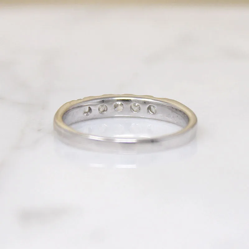 Sophisticated Five Diamond & White Gold Band by 720