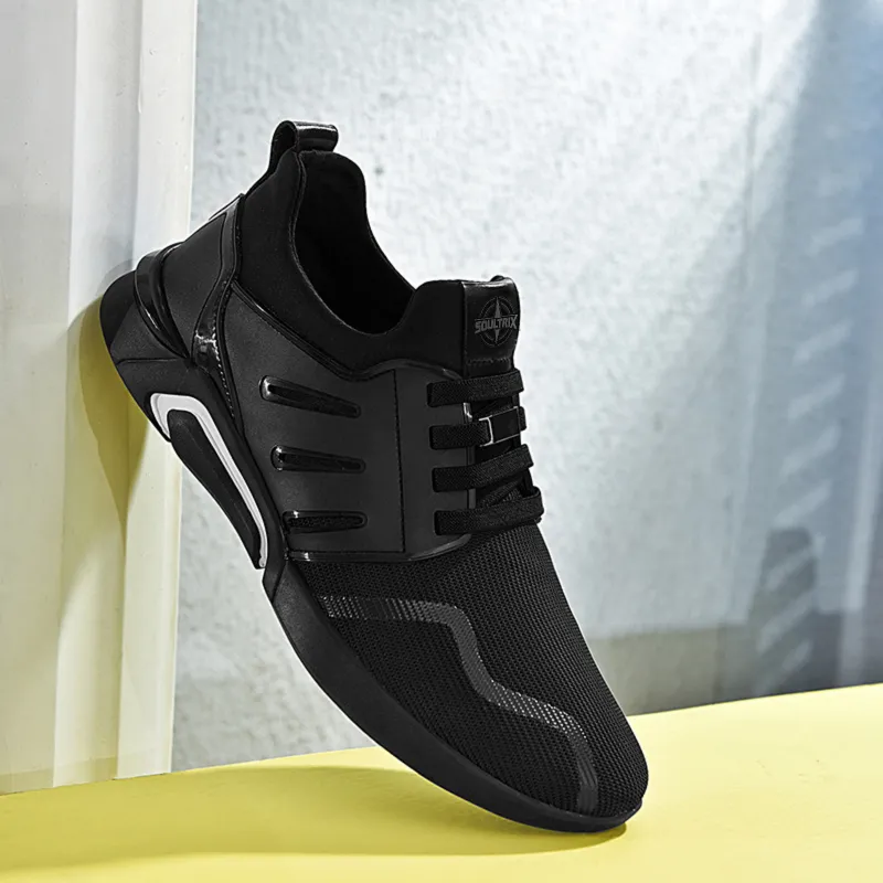 Soultrix Black Wild Sports Running Shoes, Durable and Lightweight Sneakers for Outdoor Adventures