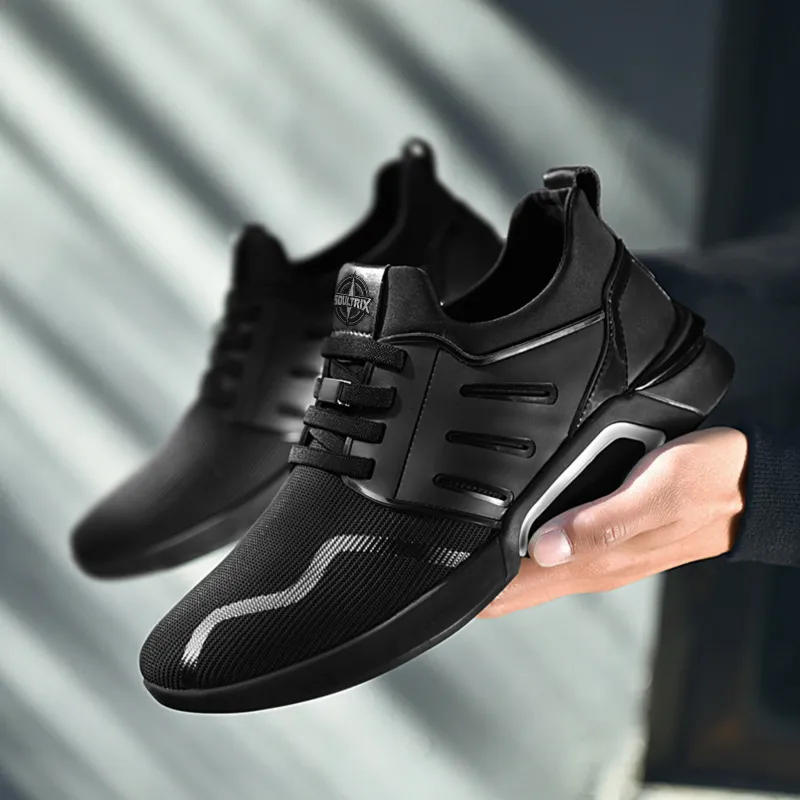 Soultrix Black Wild Sports Running Shoes, Durable and Lightweight Sneakers for Outdoor Adventures